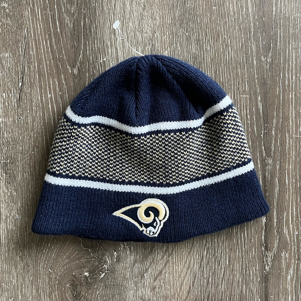 NFL, RAMS winter hat, big boys, men, one size, blue white